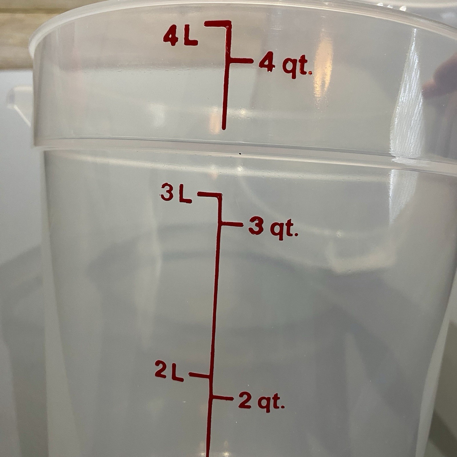 Set Of 2 Cambro 4 Qt Poly Food Storage Containers With 2 Lids RFS4PP Translucent