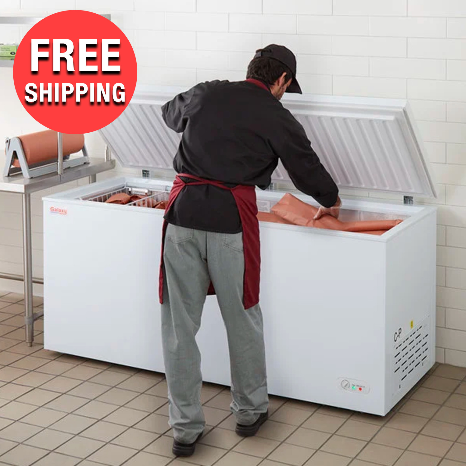 Long Large Commercial Industrial Solid Top Chest Freezer | Frozen Goods Business
