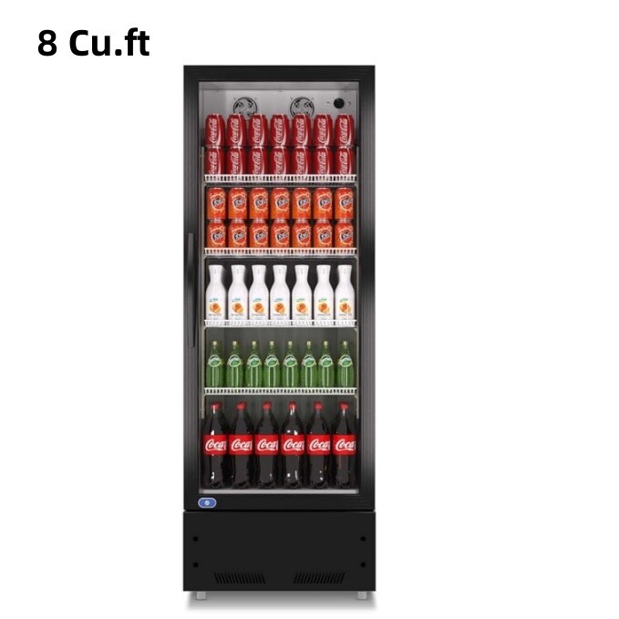 8 Cu.Ft Merchandiser Refrigerator Commercial Beverage Cooler Black Fridge New