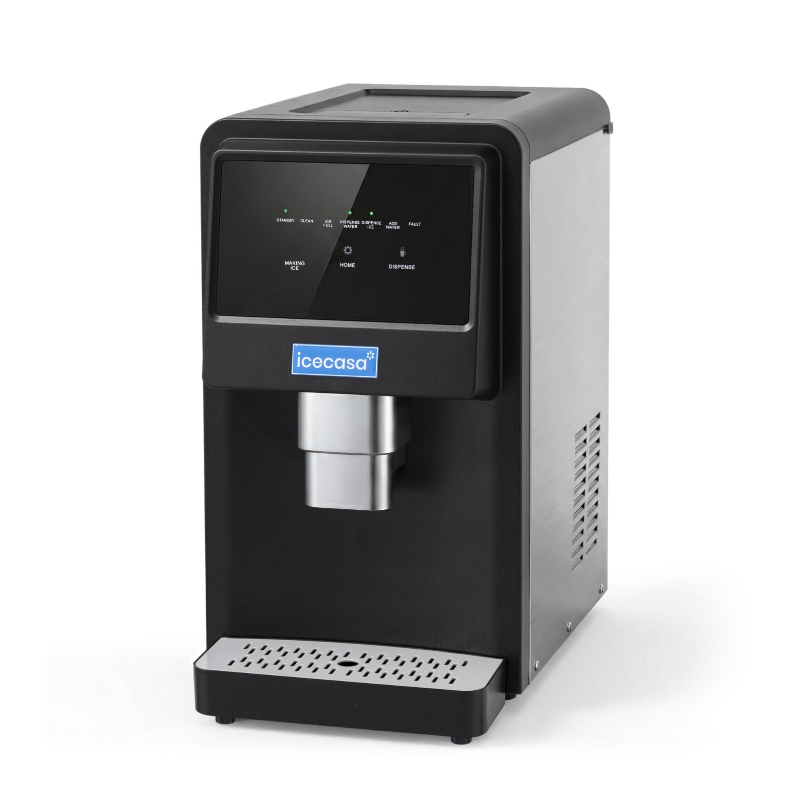 ICECASA 80LB Commercial Nugget Ice Maker Countertop Soft Chewable Ice Dispenser