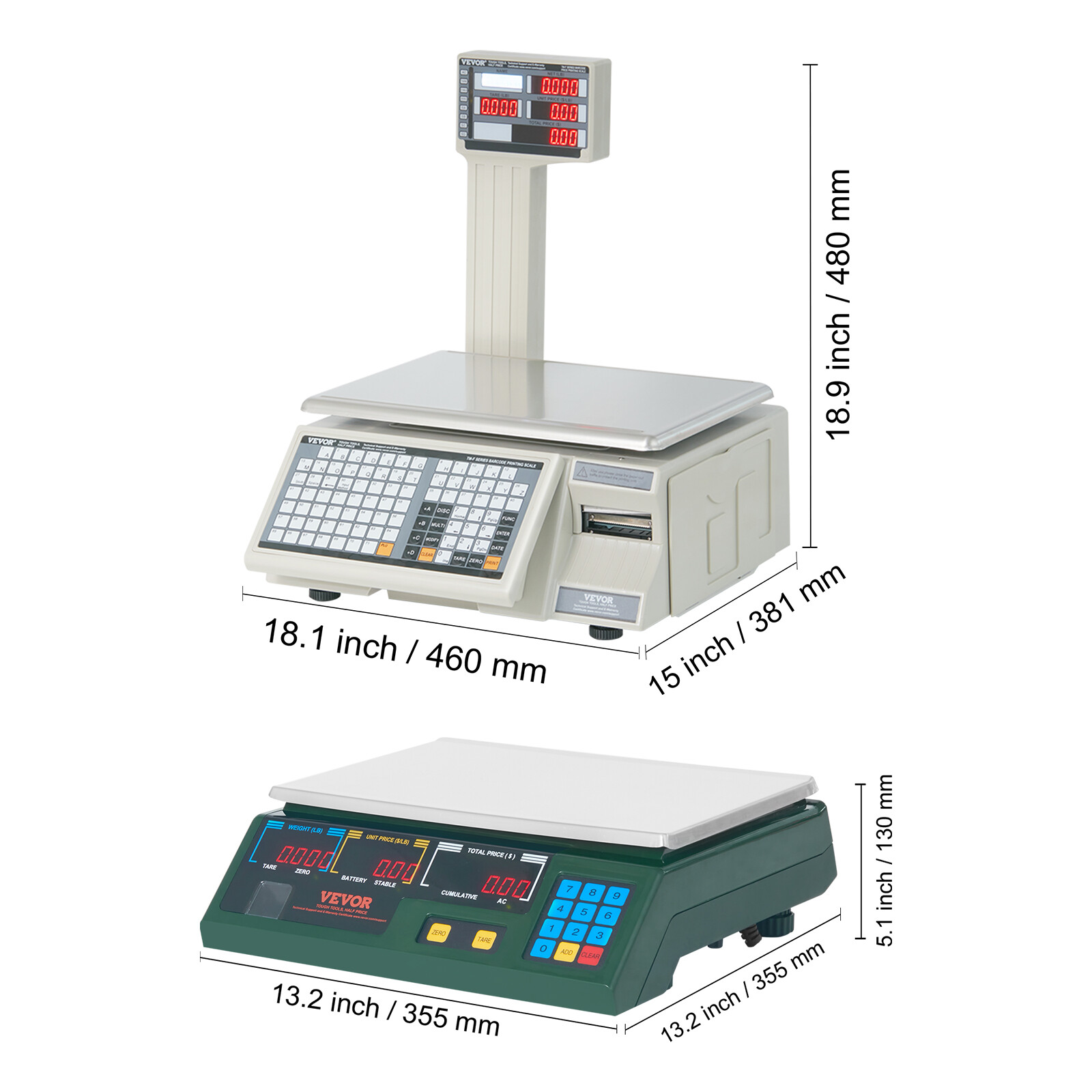 VEVOR 66Lbs 30KG Digital Scale Price Computing Commercial Food Meat Weighting