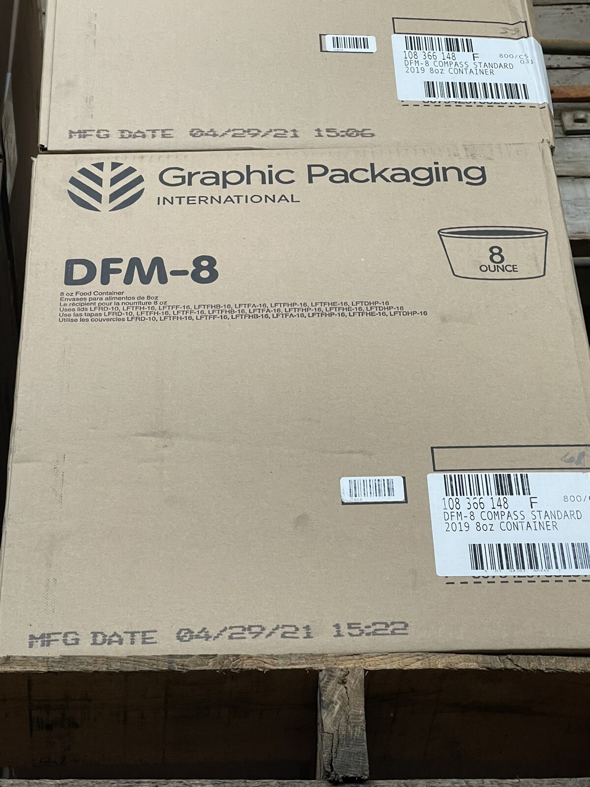 GRAPHIC PACKAGING DFM-8, 8 OUNCE CONTAINER, 800 PC CASE **FREE SHIPPING**