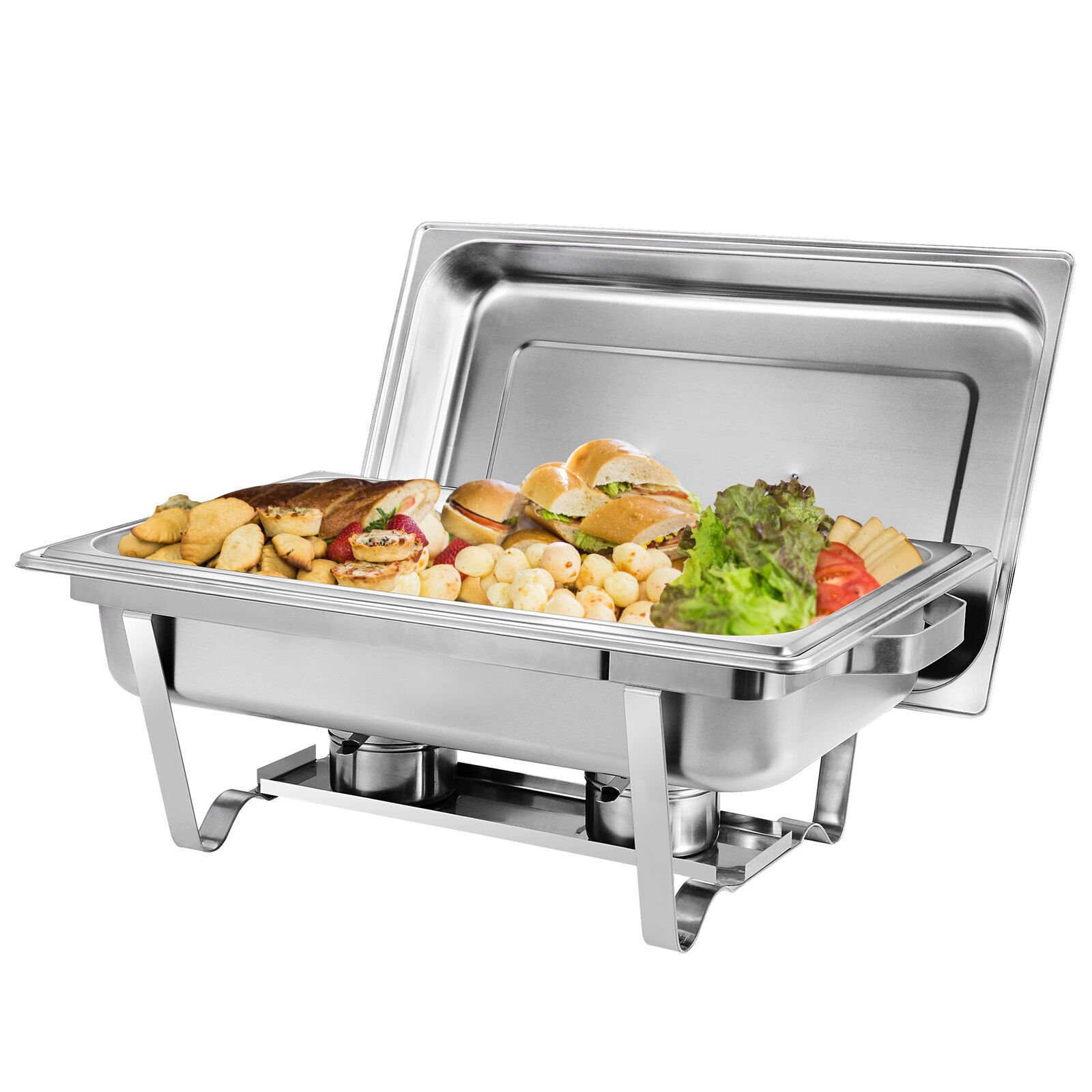 Set of 2 Chafing Dish Buffet Trays 8Qt Chafer w/ Warmer Stainless Steel