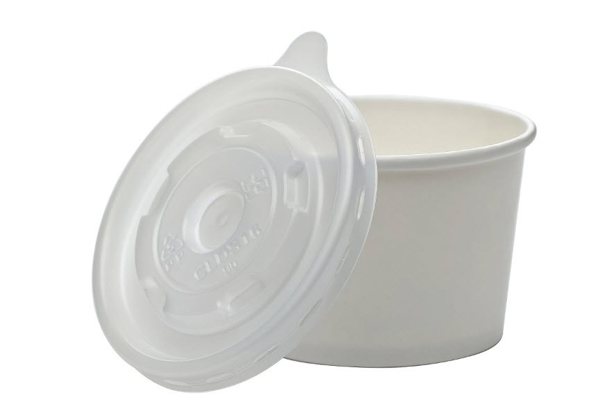 Highmark 8OZ Disposable White Paper Soup Containers with Paper Lids 250 Count