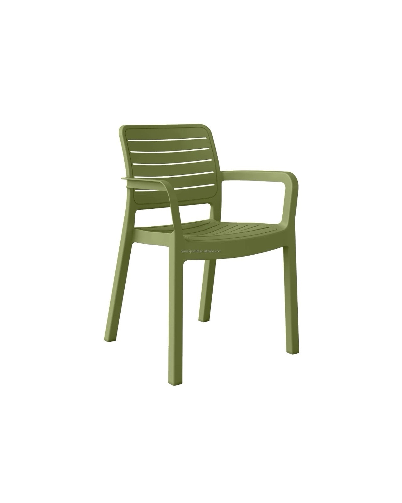 Grosfillex US023004 Miami Lowback White Resin Stacking Armchair