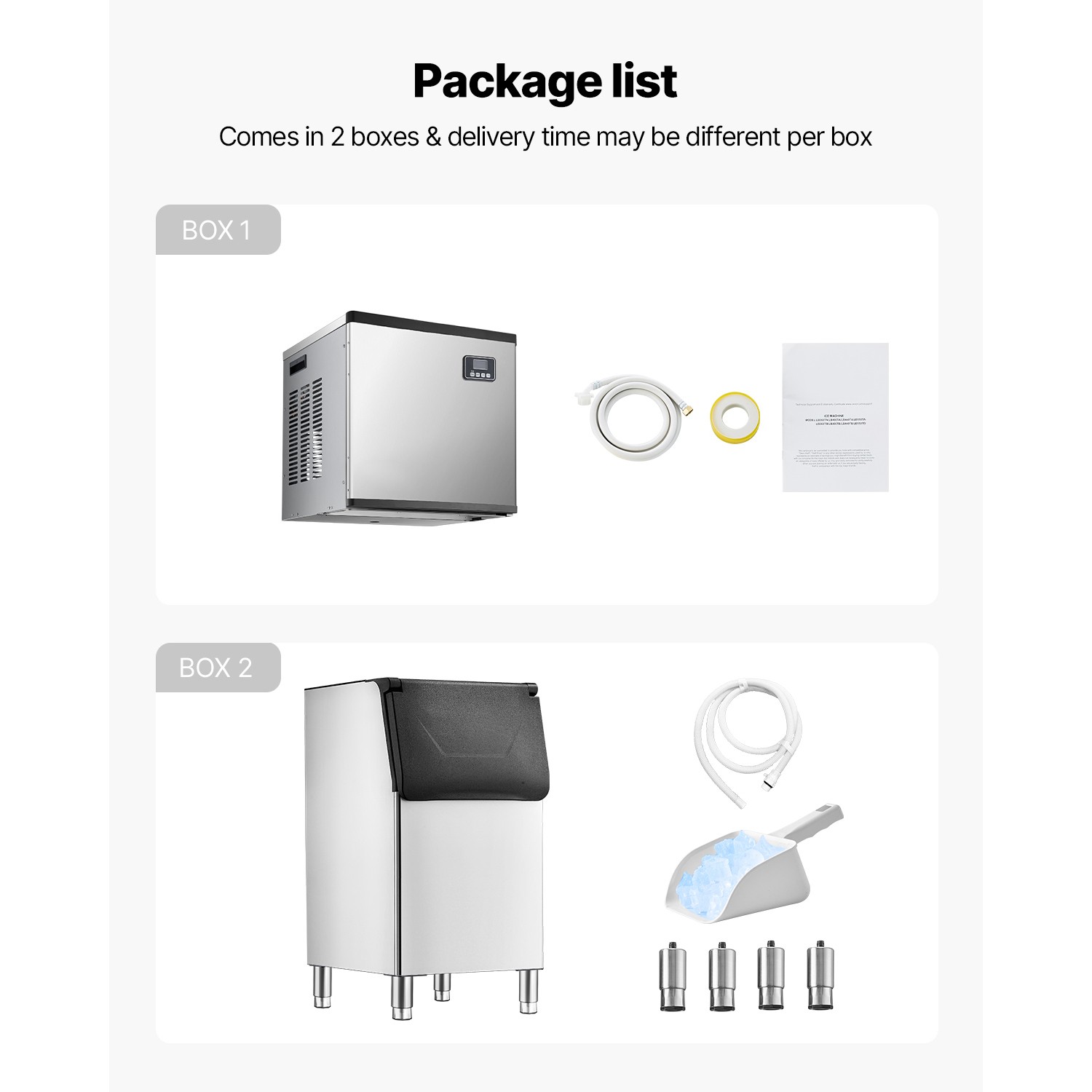 Uimoso Commercial Ice Maker 360LBS/24H with 300LB Storage Bin Auto Self-Cleaning