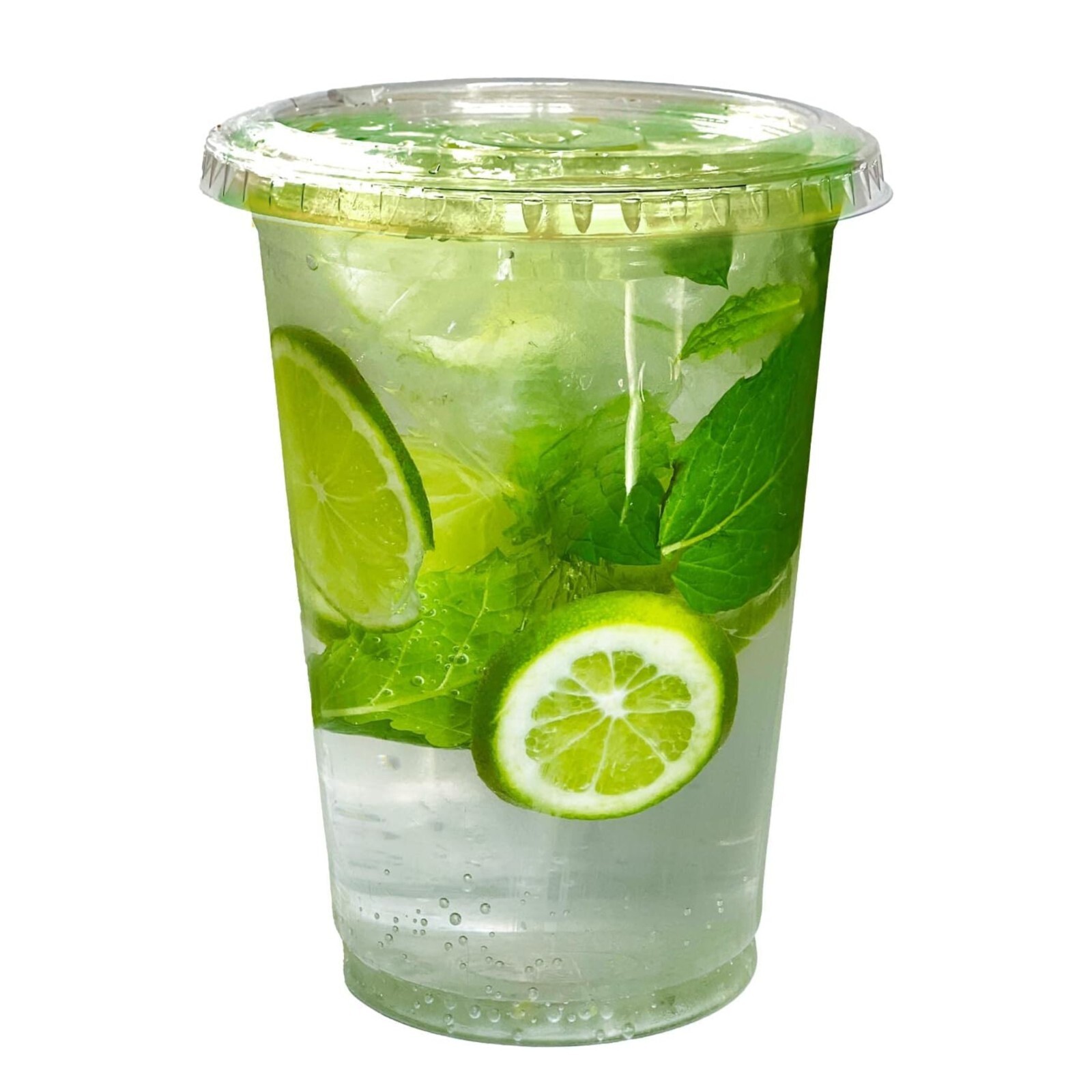 32 oz Crystal Clear PET Disposable Cups with Flat Lids – Ideal for Take-Out