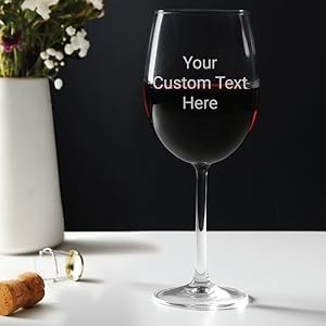 Create Your Own Engraved Personalized Wine Glass 19 oz – Stemmed Wine Glass with