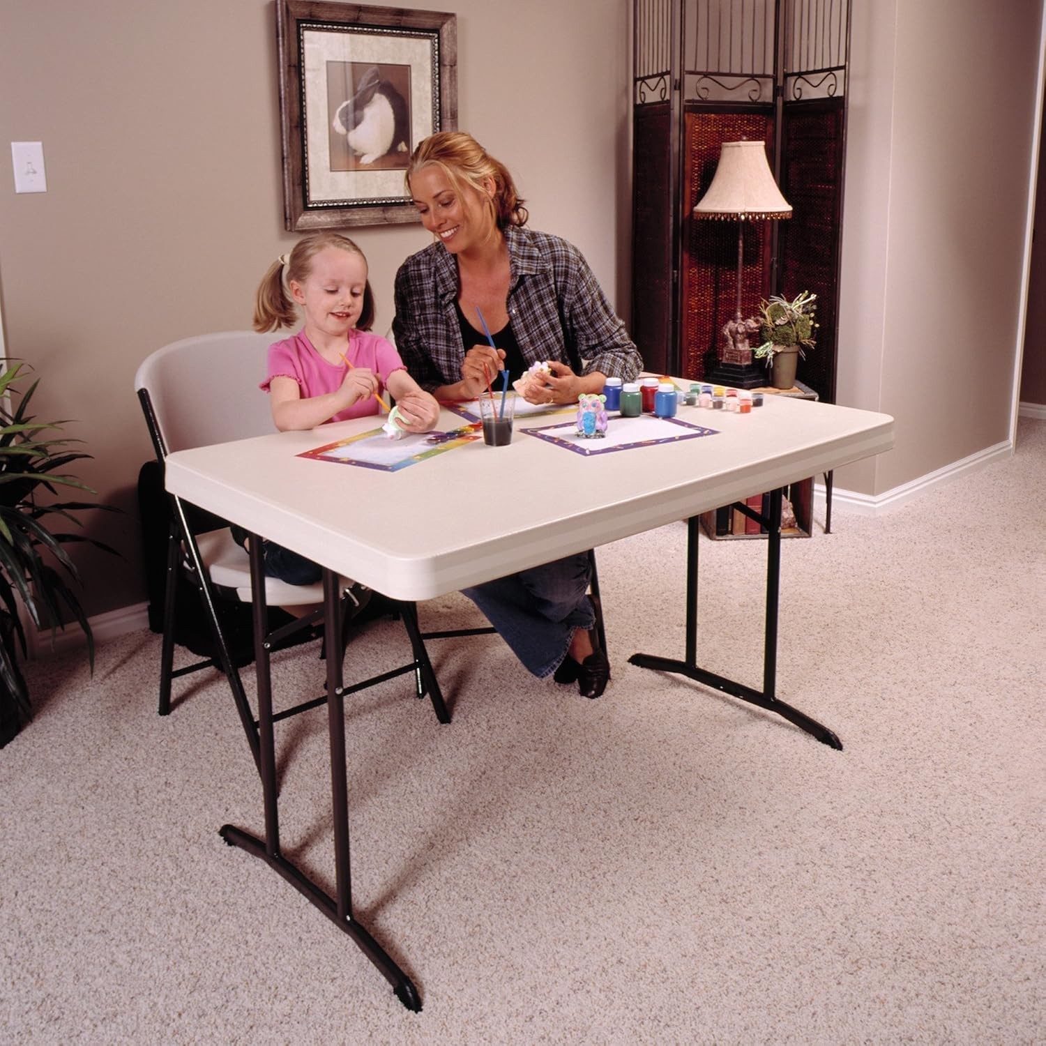 Lifetime 80568 48″ x 30″ Wide Folding Utility Table, 1