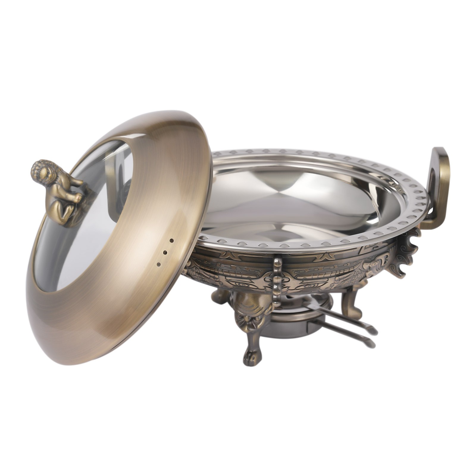 4 Pack Round Chafing Dish Stainless Steel Chafer Sets Catering Food Warmer NEW