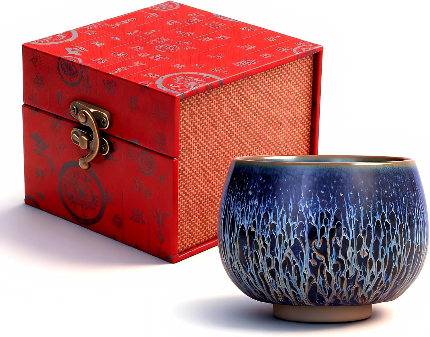 Tenmokus Tea Cup, Blue Starry Sky Glaze Jianzhan Ceramic Tea Cup, Unique Chinese