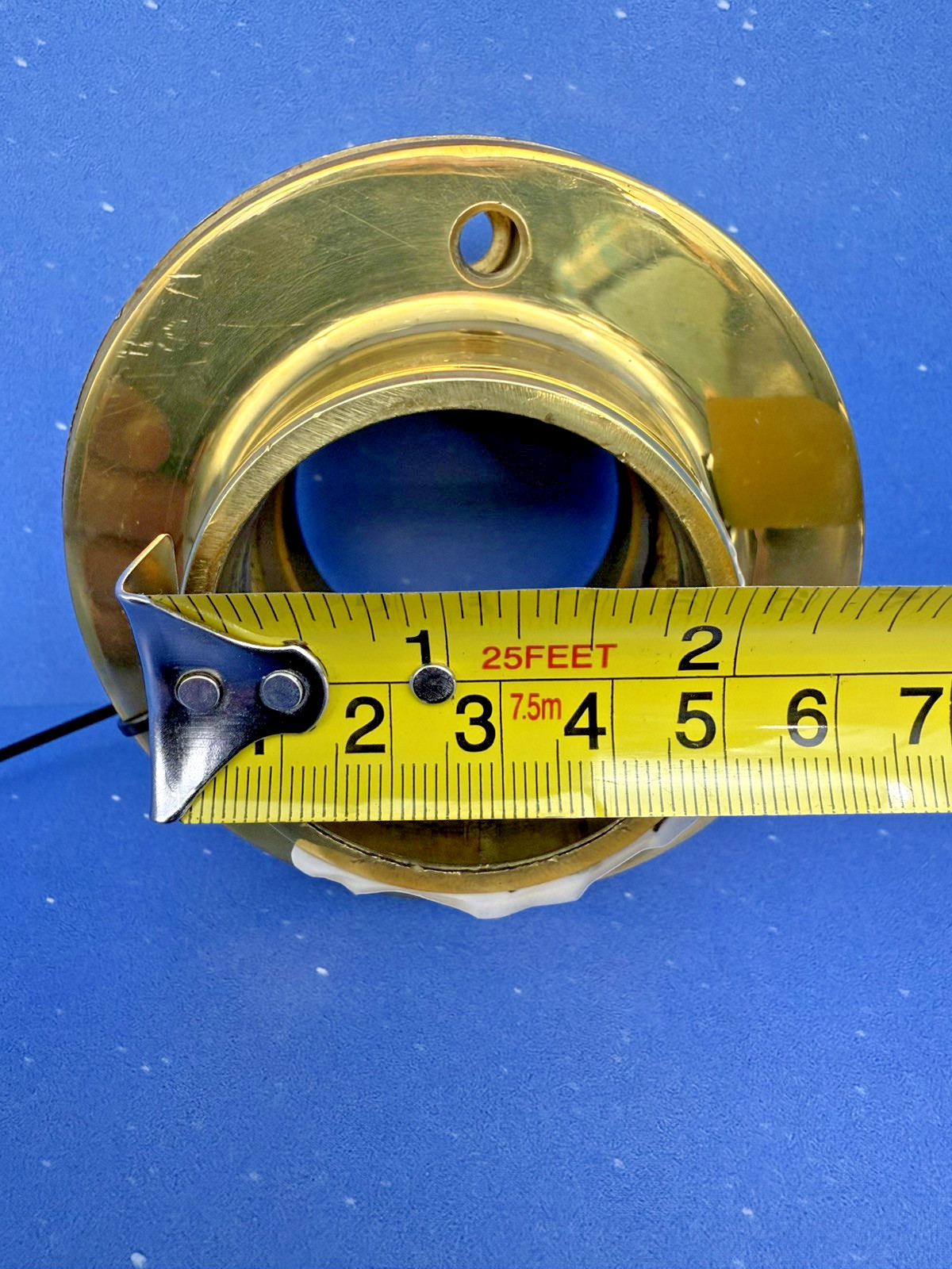 4 inch Wall Flange -Polished Brass- Clear Coated – For use with 2 inch OD Tube