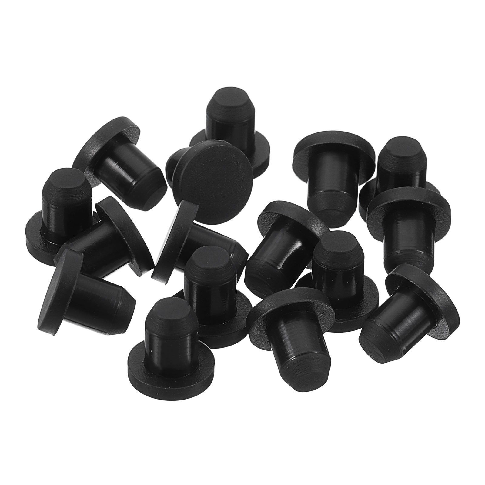32pcs Black Rubber Stopper 6.3mm Plug Holes for 6mm/0.24″ Hole