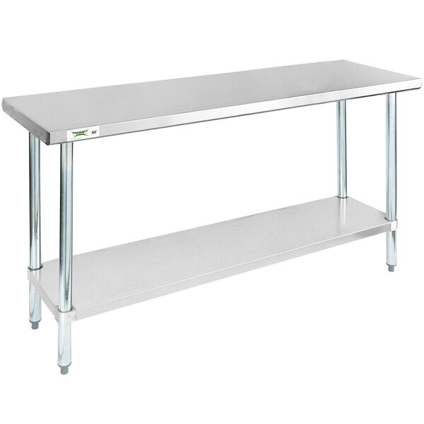 18″W x 36″L Stainless Steel Prep and Work Restaurant Table with Undershelf