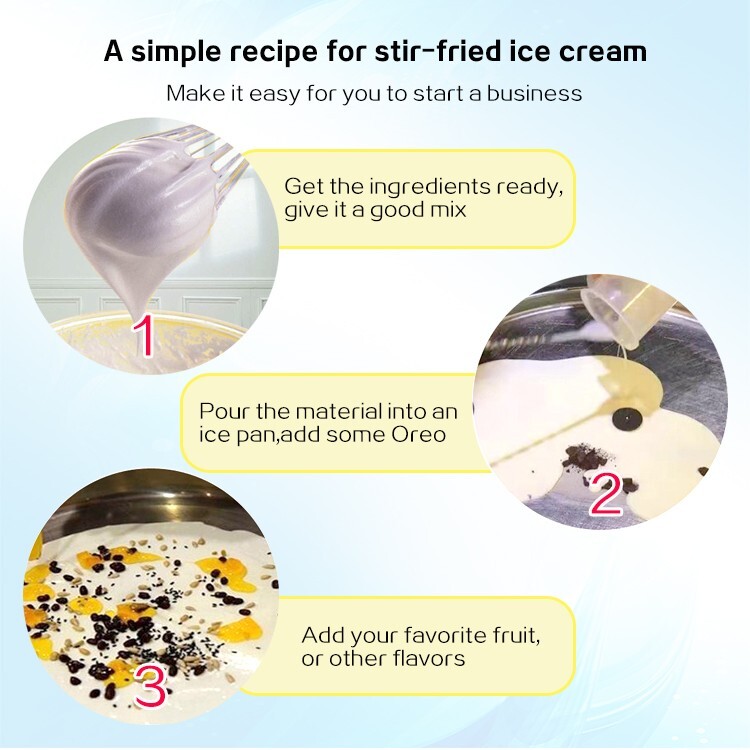 Kolice ETL Commercial ice cream roll machine, 22″ (55cm ) Single Round ice pan