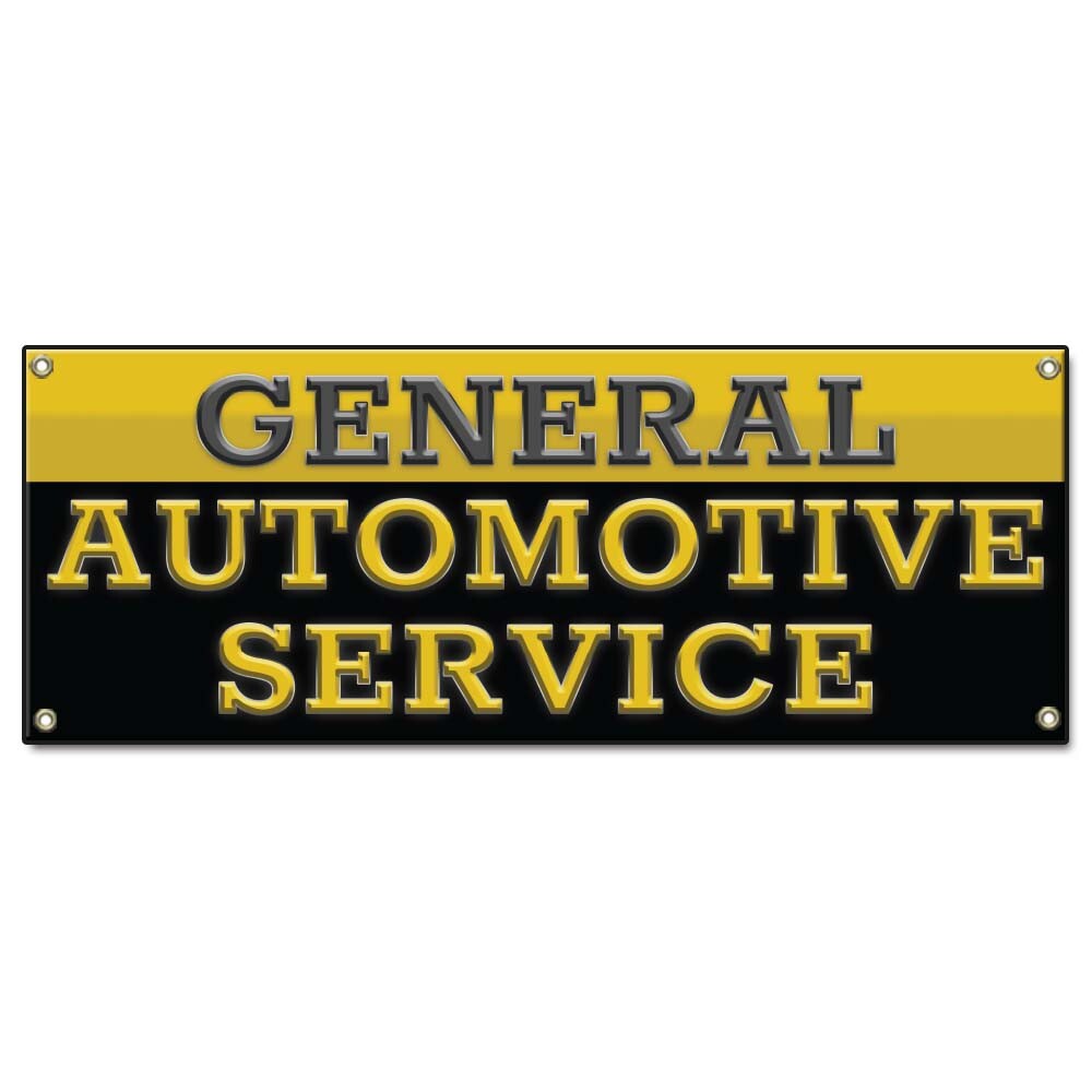 General Automotive Service Banner Concession Stand Food Truck Single Sided