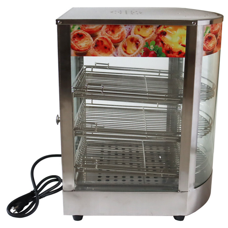 110V 850W Stainless Steel Food Pizza Warmer Display Cabinet with 3 Movable Layer