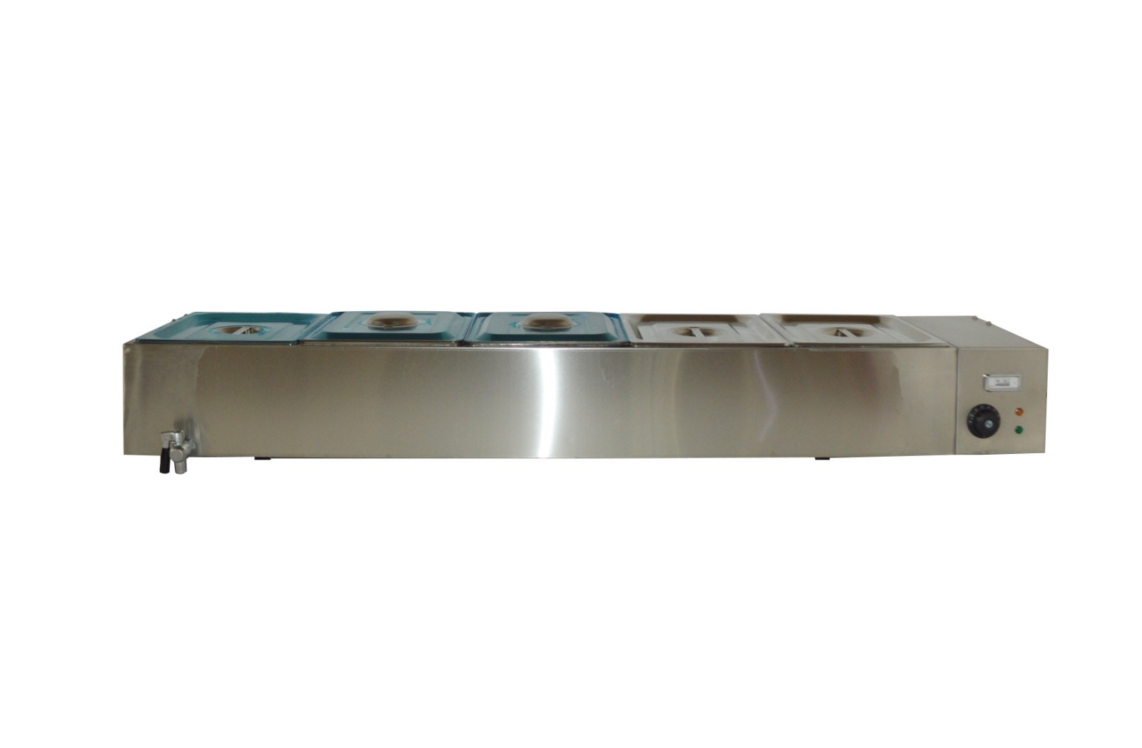 110V 5 Pans*1/2 Size Commercial Buffet Food Warmer with Glass Sneeze Guard