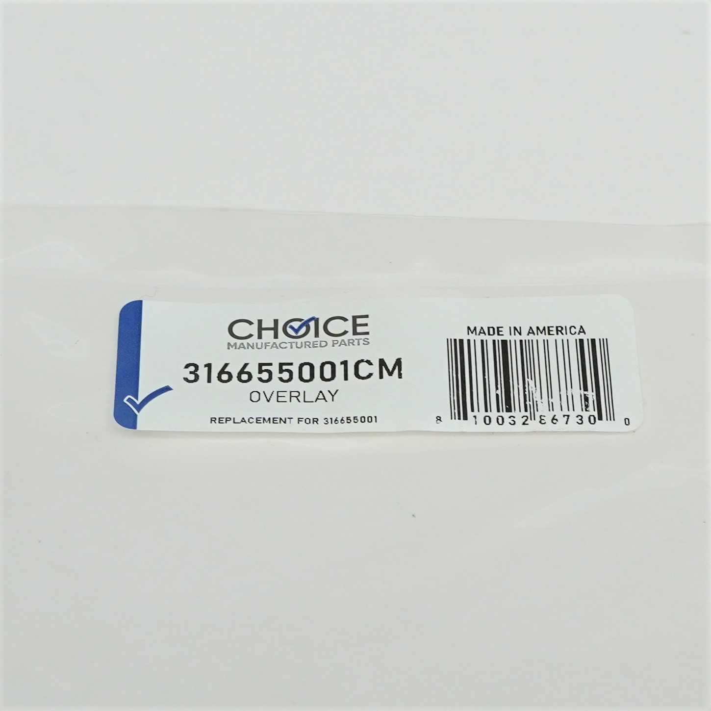 Choice Parts 316655001 for Frigidaire Range Oven Control Overlay
