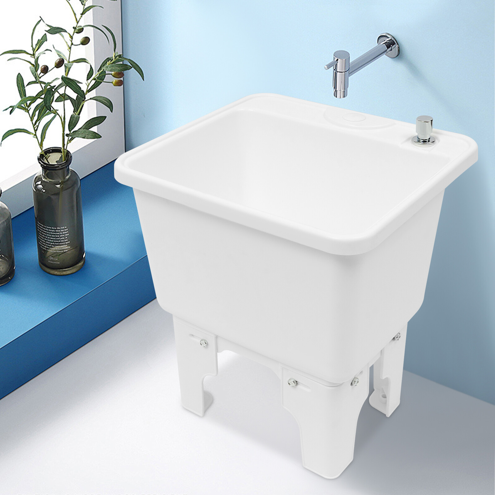 Mop Sink Service Basin Plastic Mop Sink Freestanding Sink 15.7″ x 14″ x 16.9″