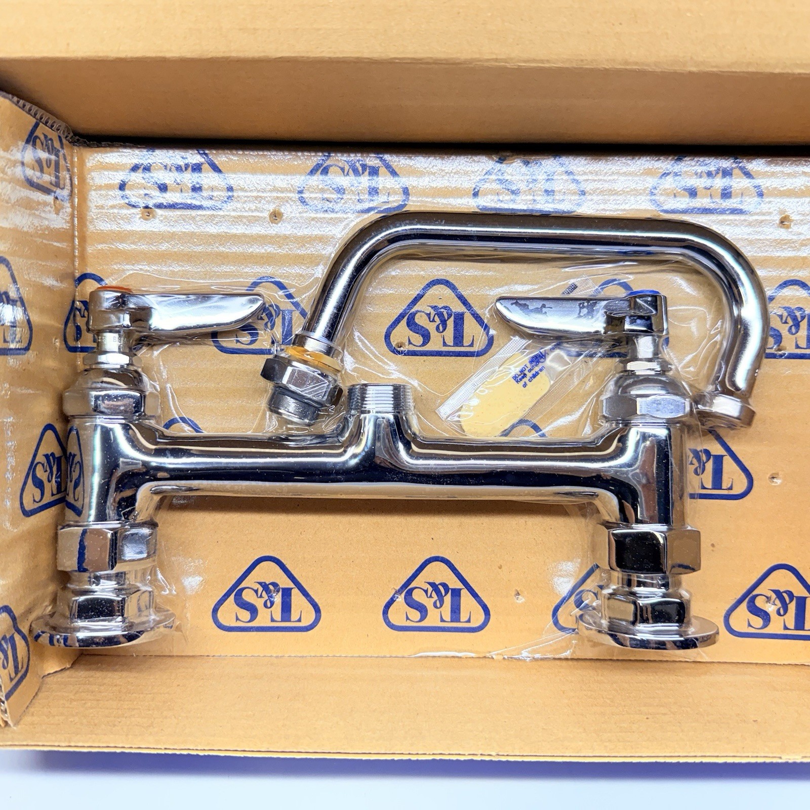 NEW T&S B-0222 Double Pantry Faucet, Deck Mount, 8″ Centers, 6″ Swing Nozzle