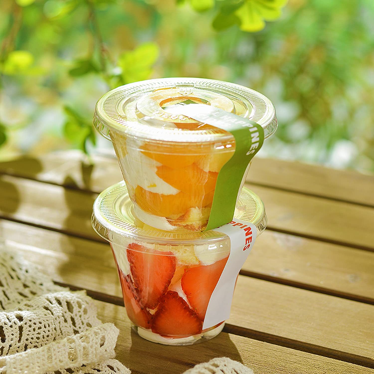50 Pack Clear Cups with Lids6 oz Plastic Disposable Cups with Flat Lids(No H