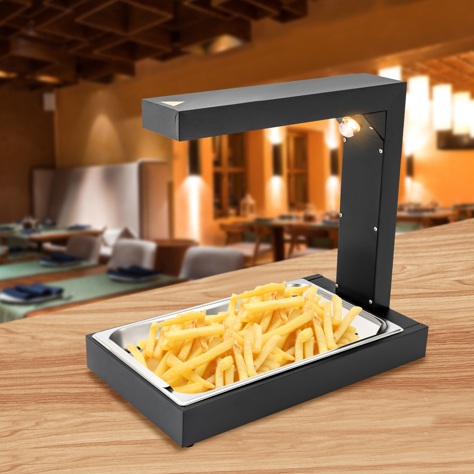 Commercial French Fry Food Warmer Fryer Dump Station Heat Lamp Stainless Steel