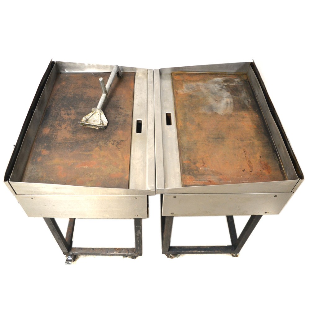 (Lot of 2) Flat Top Stainless Gas Griddle 36.5″ x 25.25″x 39″ Missing Face AS/IS