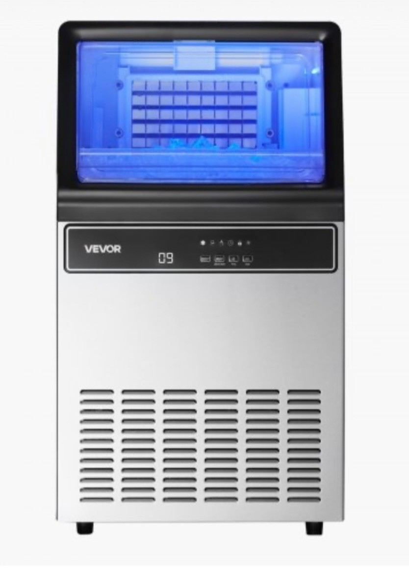 VEVOR Commercial Ice Maker Machine, 120Lbs/24H with 33Lbs Storage, 45 Cubes per