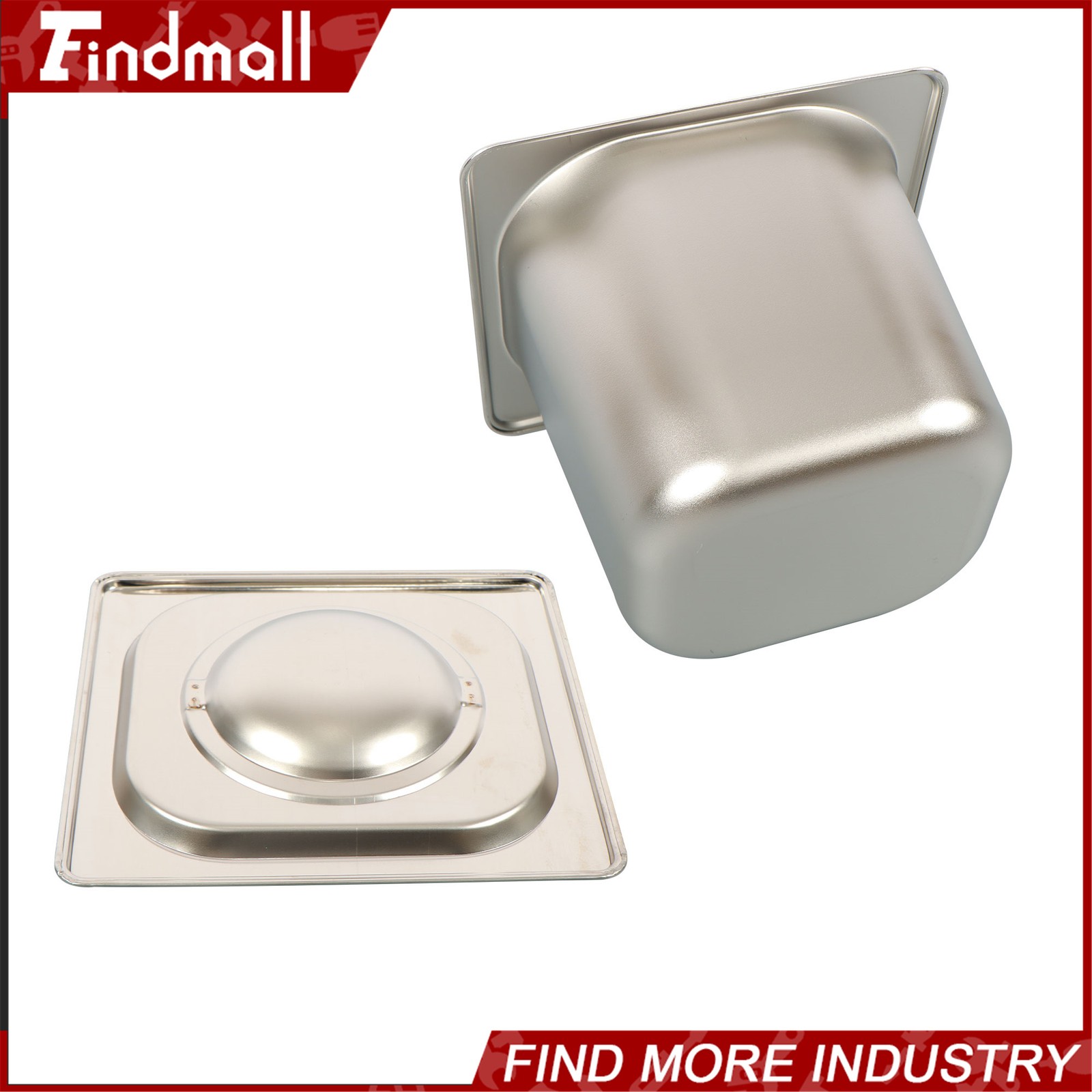 Findmall 6 Set Hotel Pan 1/6 Size Stainless Steam Table 6 Inch Deep with Lid