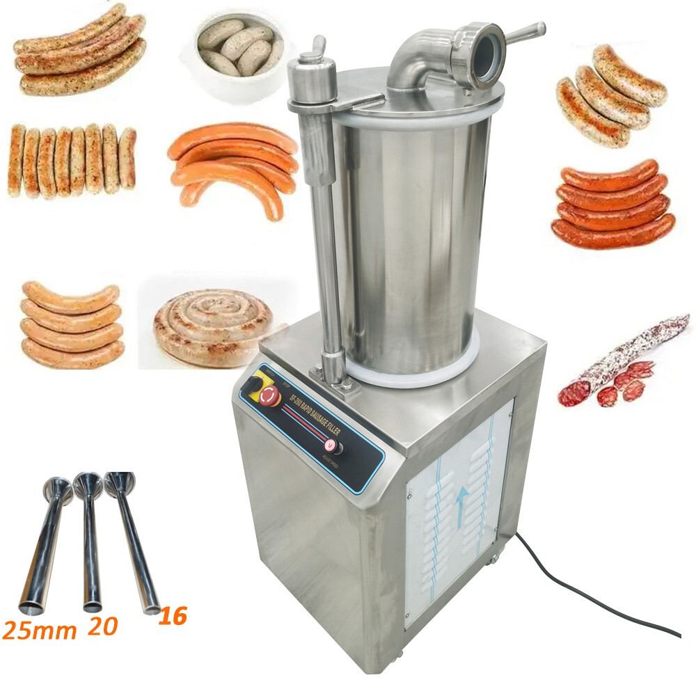 26L Hydraulic Sausage Filling Machine Stuffing Machine 3 Nozzles 6.8gal Hopper