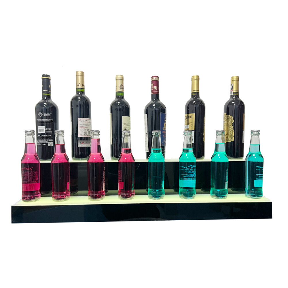 LED Lighted Liquor Bottle Display Shelf Bar Display Bottle Stand 2-3-4 Tiers