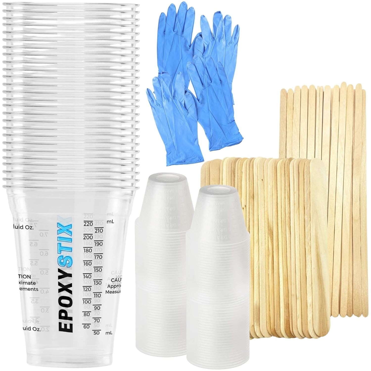 Disposable Measuring Cups Combo Pack for Mixing Epoxy Resin – Pack of 25 Clea…
