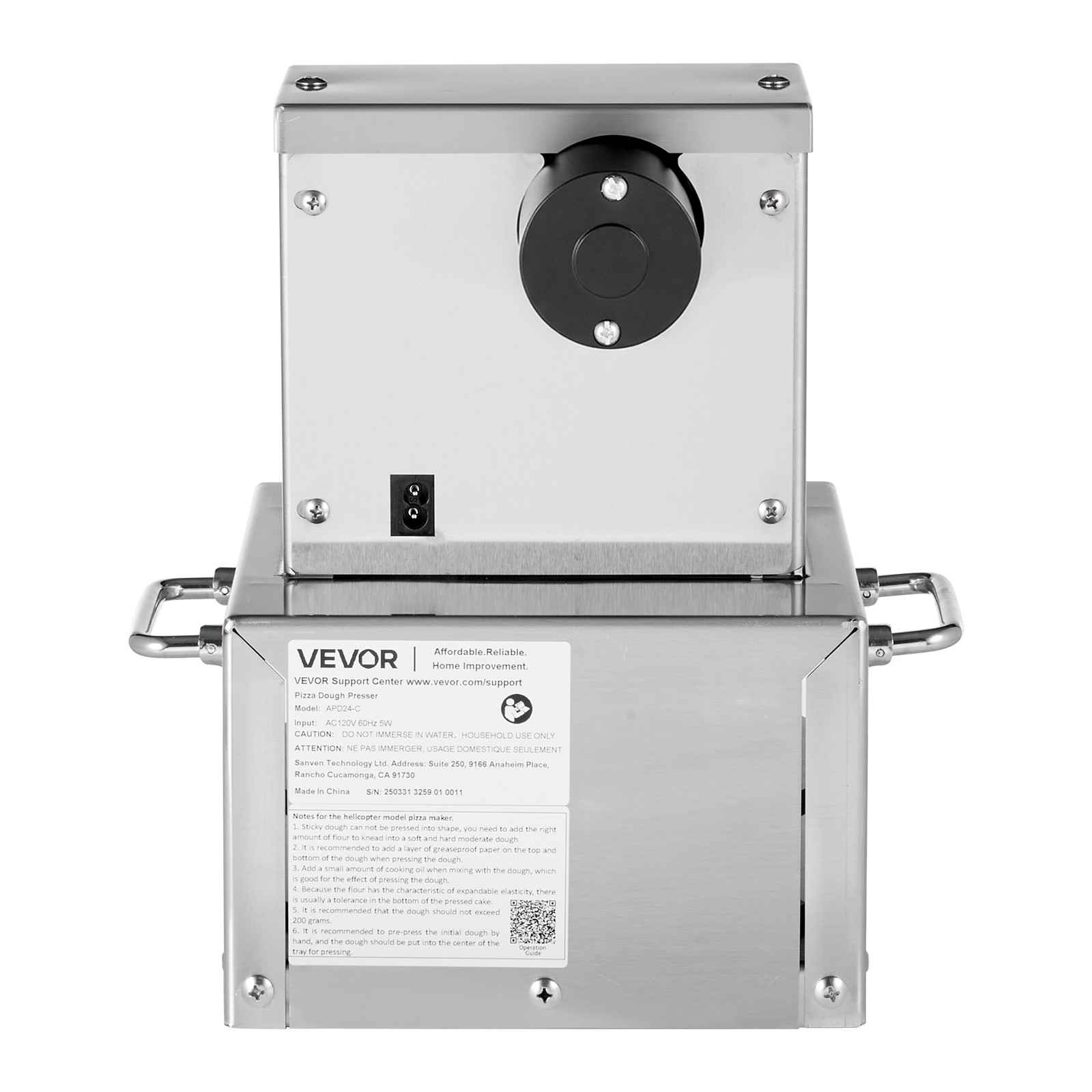 VEVOR 6″ Electric Pizza Dough Press Machine Pizza Pastry Sheeter Stainless Steel