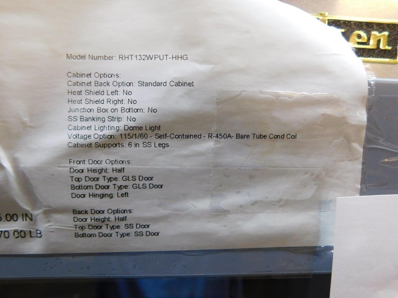5064 New Aged Inventory Traulsen Split Glass Door PT Refrigerator RHT132WPUT-HHG