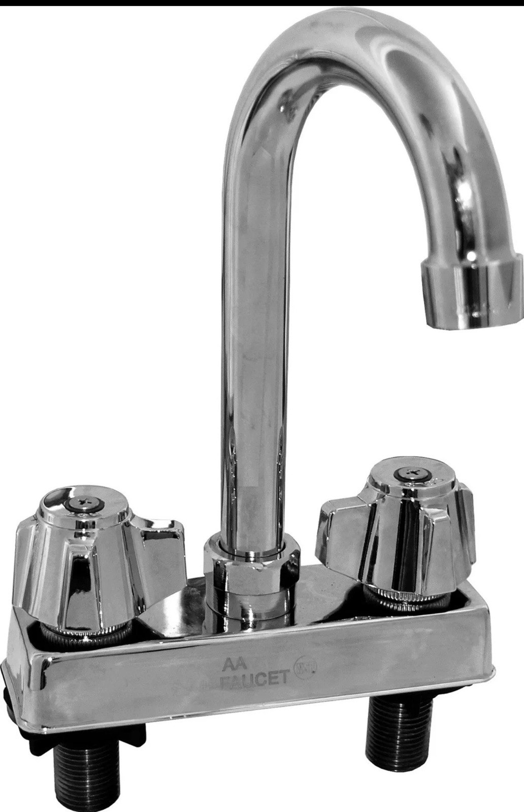 GSW USA AA-420G 4″ Commercial Deck Mt Faucet NO LEAD 3.5″ Gooseneck Spout New
