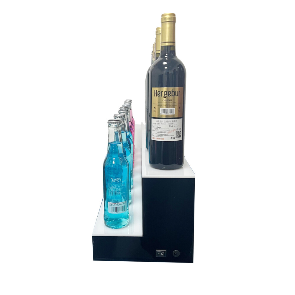 LED Lighted Liquor Bottle Display Shelf Bar Display Bottle Stand 2-3-4 Tiers