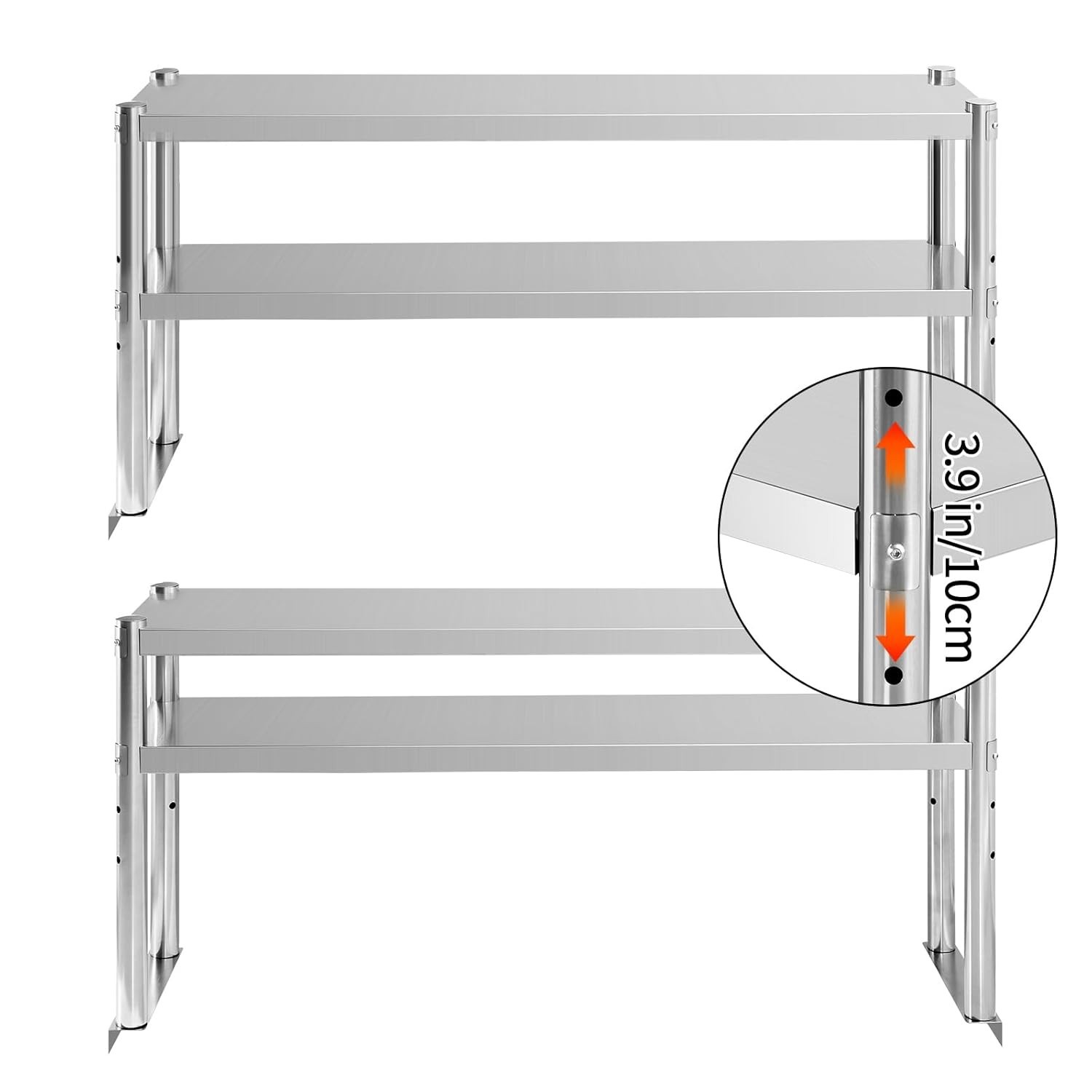 NEW Stainless Steel Double Overshelf 48»L x 12»W Commercial 2 Tier Overshelf