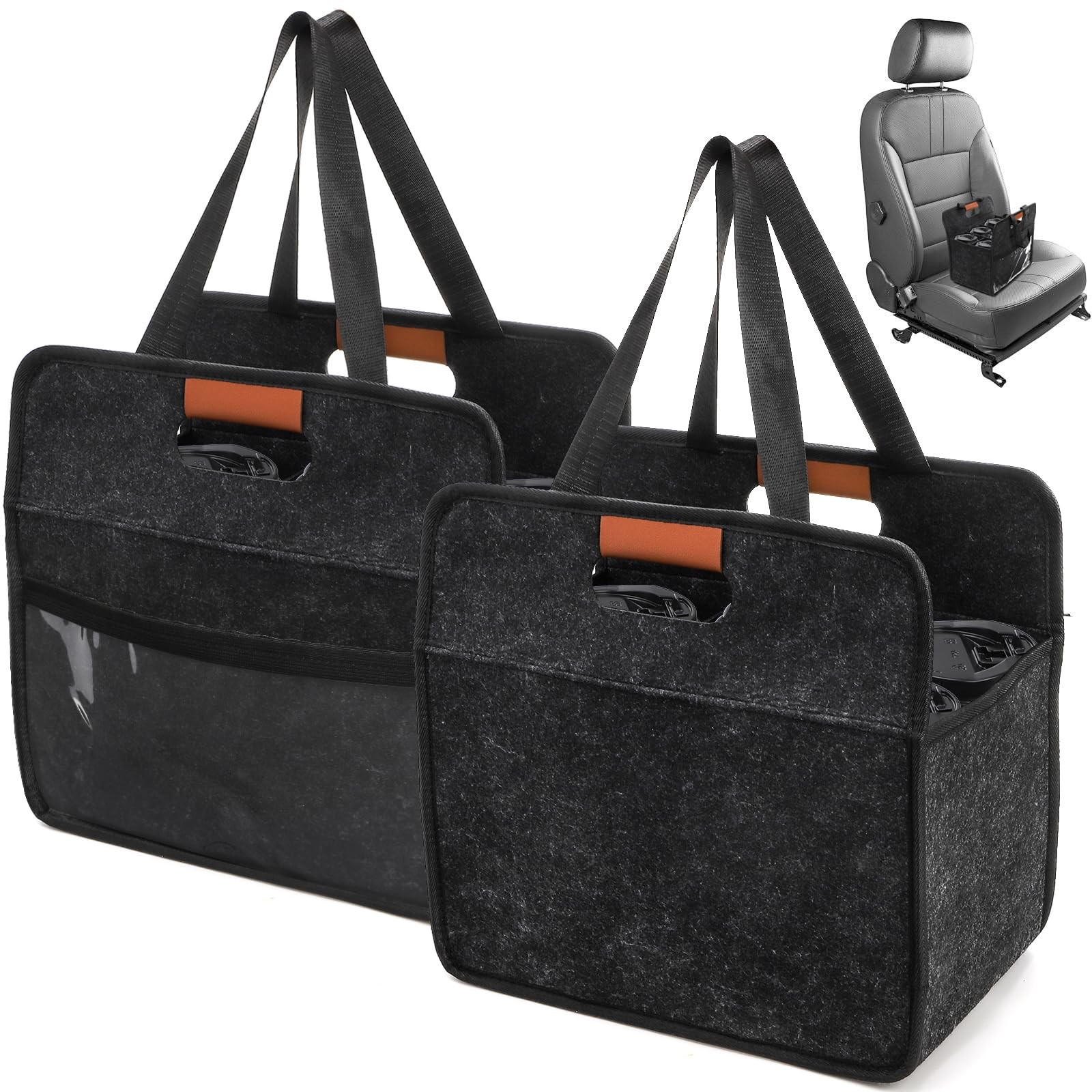 ZOOFOX 2 Pack Insulated Drink Carrier with 12.6 x 7.9 x 11 inches, Black
