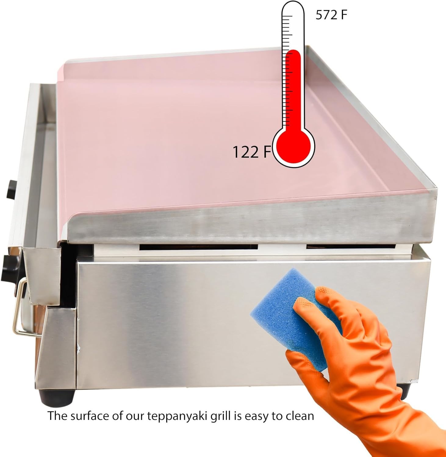 28.94×16.14 in LPG Gas Countertop Flat Top Griddle Stainless Steel Griddle Grill