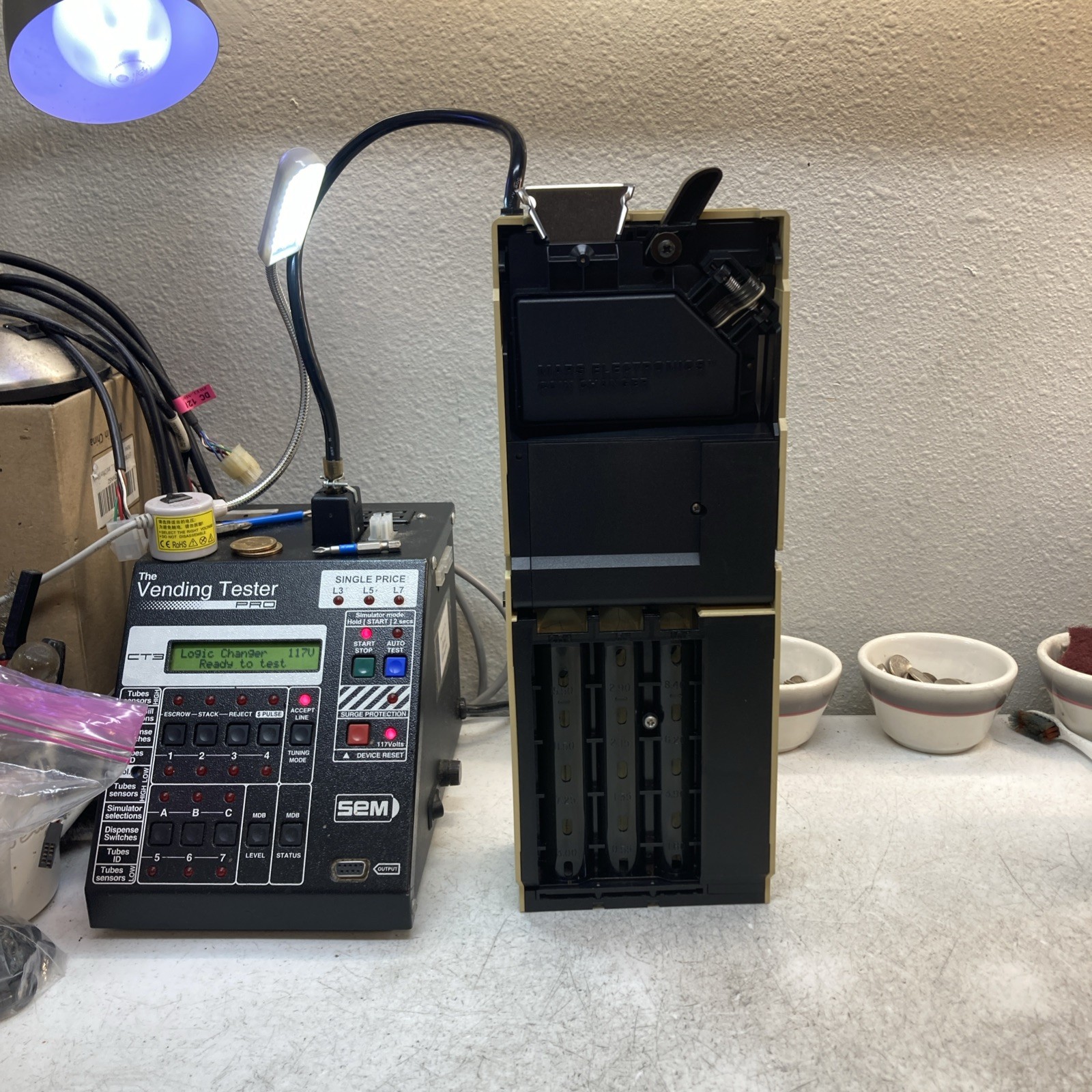 MEI MARS TRC-6000 115 VOLT COIN MECH REBUILT PROFESSIONALLY. 3 Tube Mech.