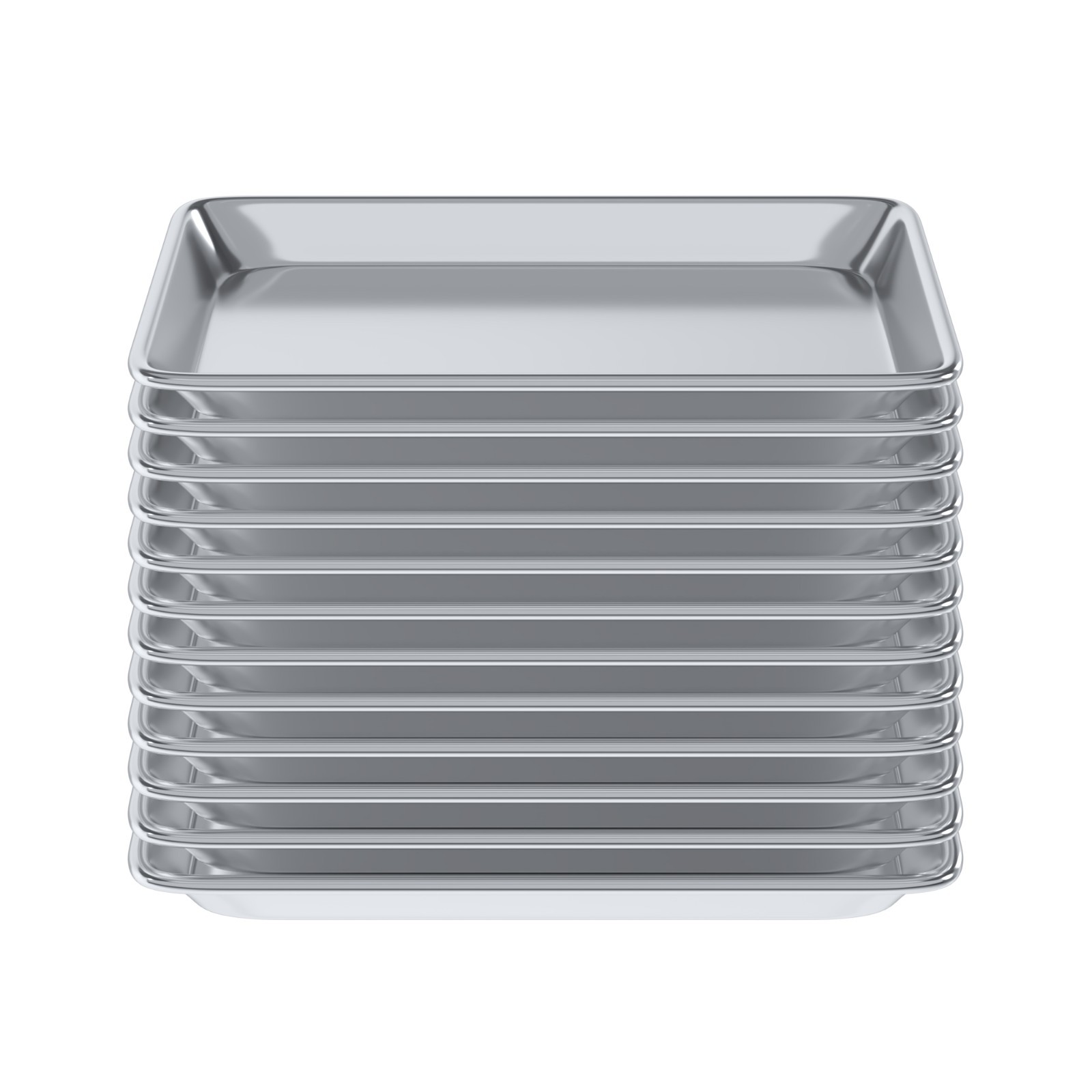 13 in. x 10 in. 19 Gauge Quarter Size Aluminum Bun / Sheet Pan. Pack of 12