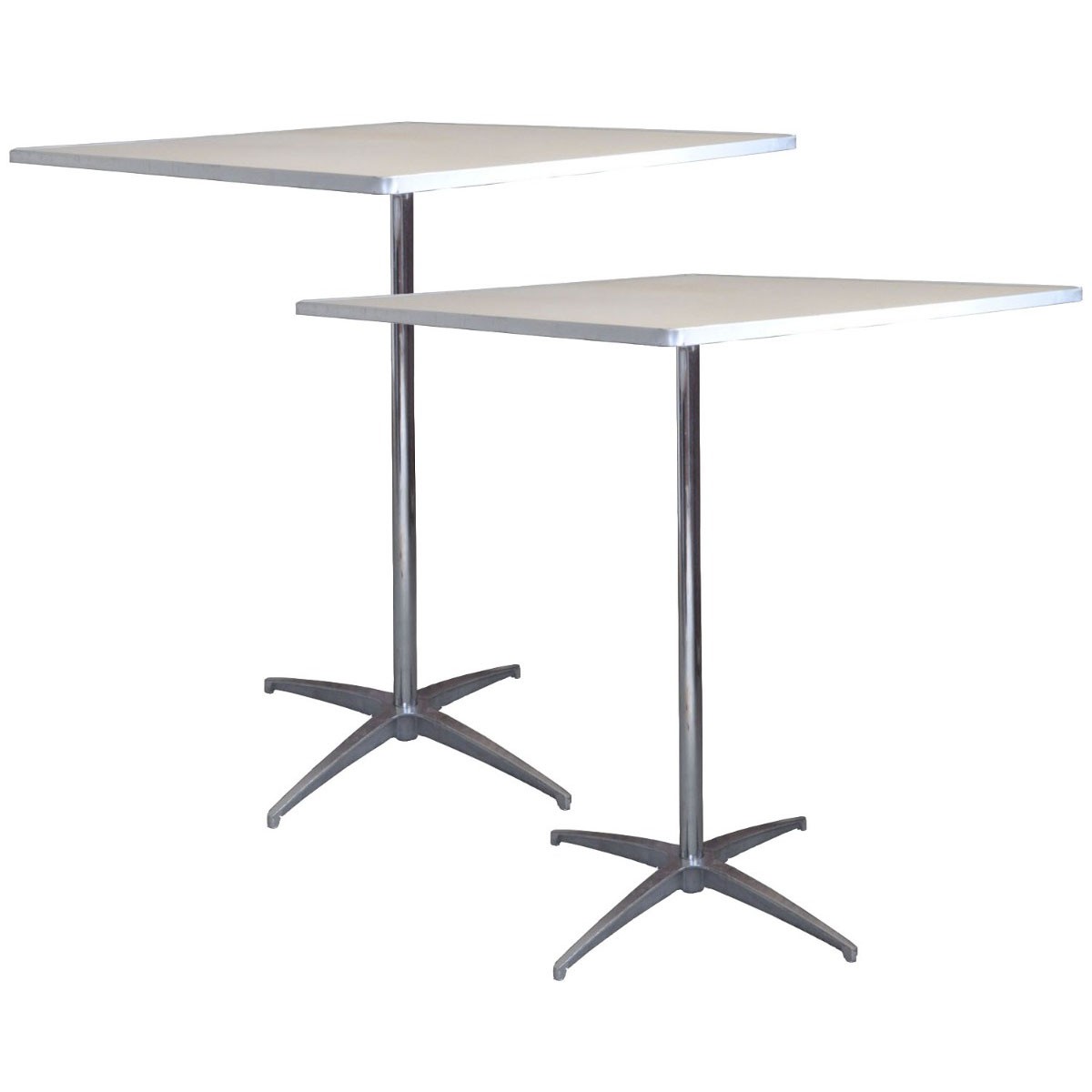 Wood Square Bistro Table 30in Adjustable Height Restaurant Cocktail Event 2 Pack