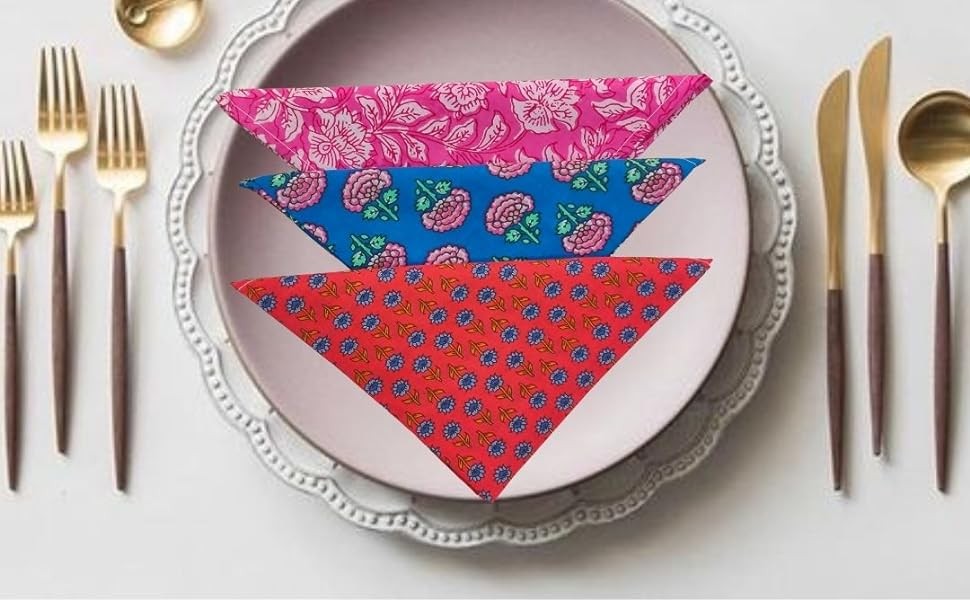 10 Pc Mix Lot Napkin Hand Blo Print Cotton Napkin Handmade 16×16