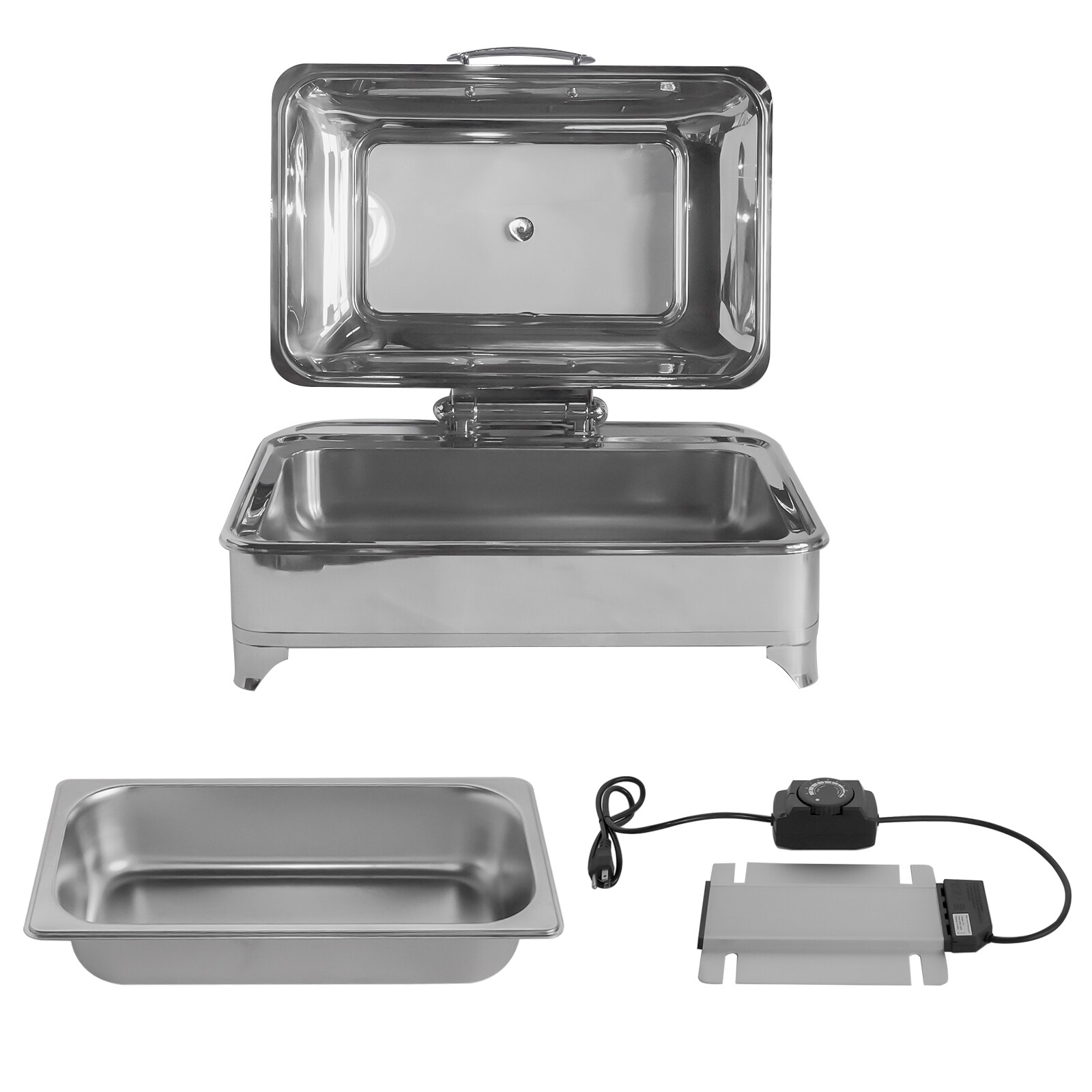 Electric Chafing Dish Buffet Food Warmer 9.5 Quarts Dining Stove Stainless Steel