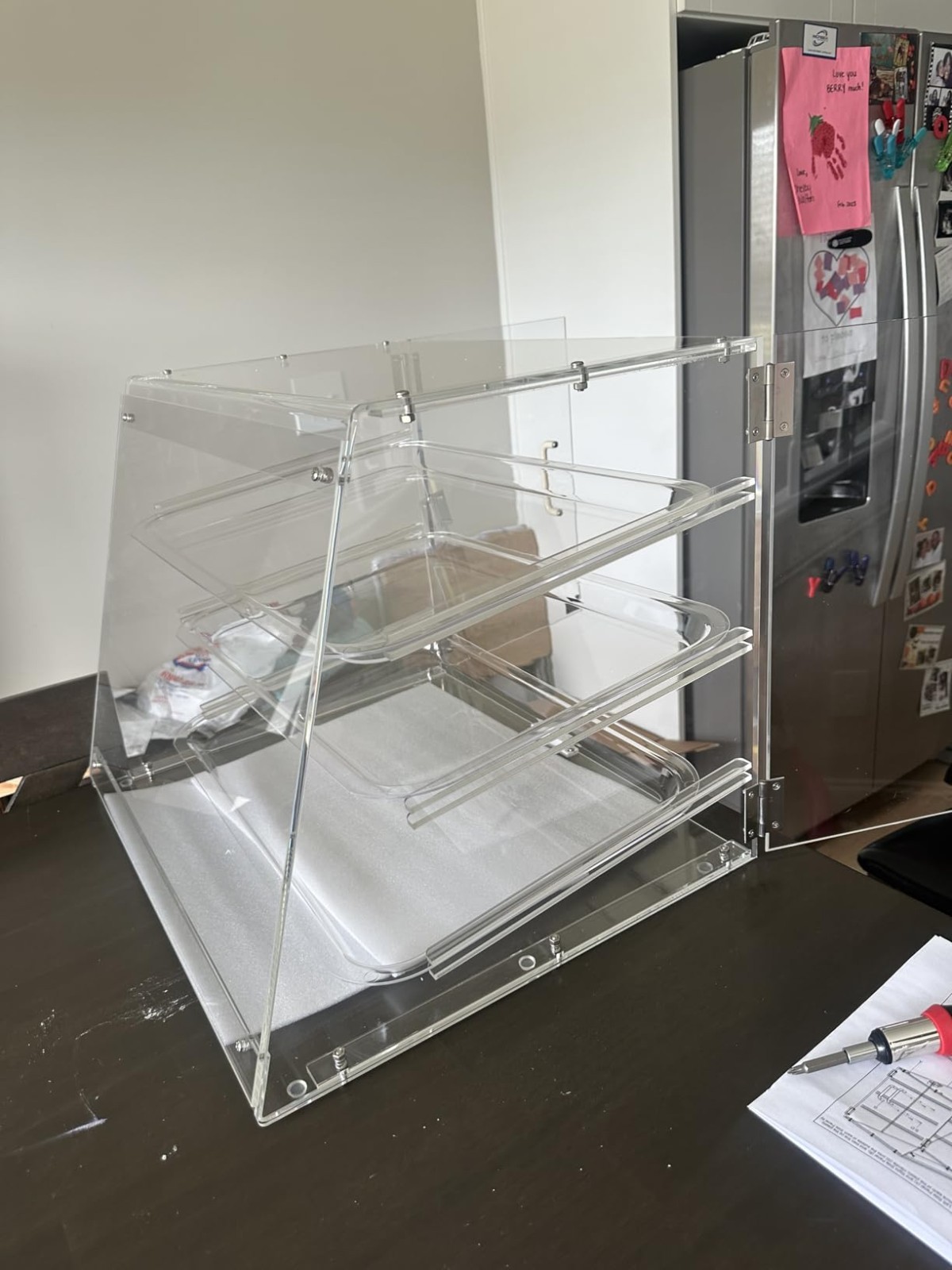 Commercial Bakery Case with Removable Trays, Magnetic Doors