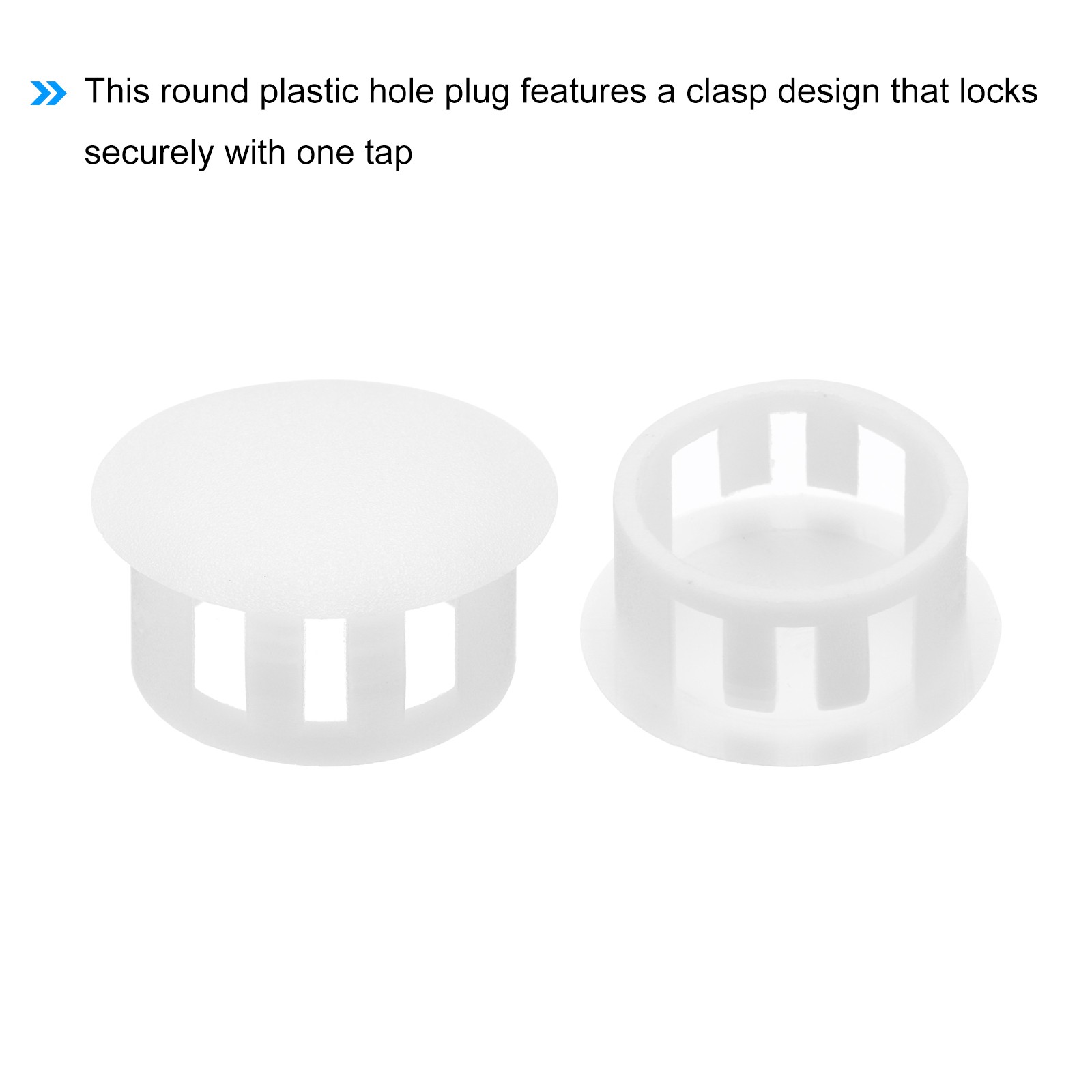 32Pcs 15mm(5/9″) White Nylon Plastic Round Locking Hole Plugs Insert End Caps