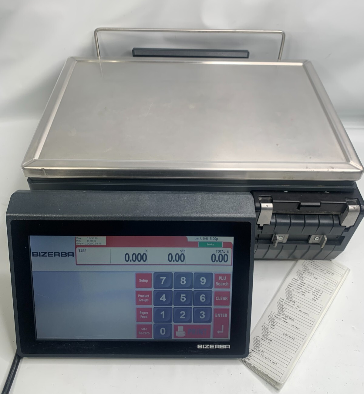 30 lb. BIZERBA XC II PRO Countertop XC 100 Scale W/Printer & Manual & PASSWORD