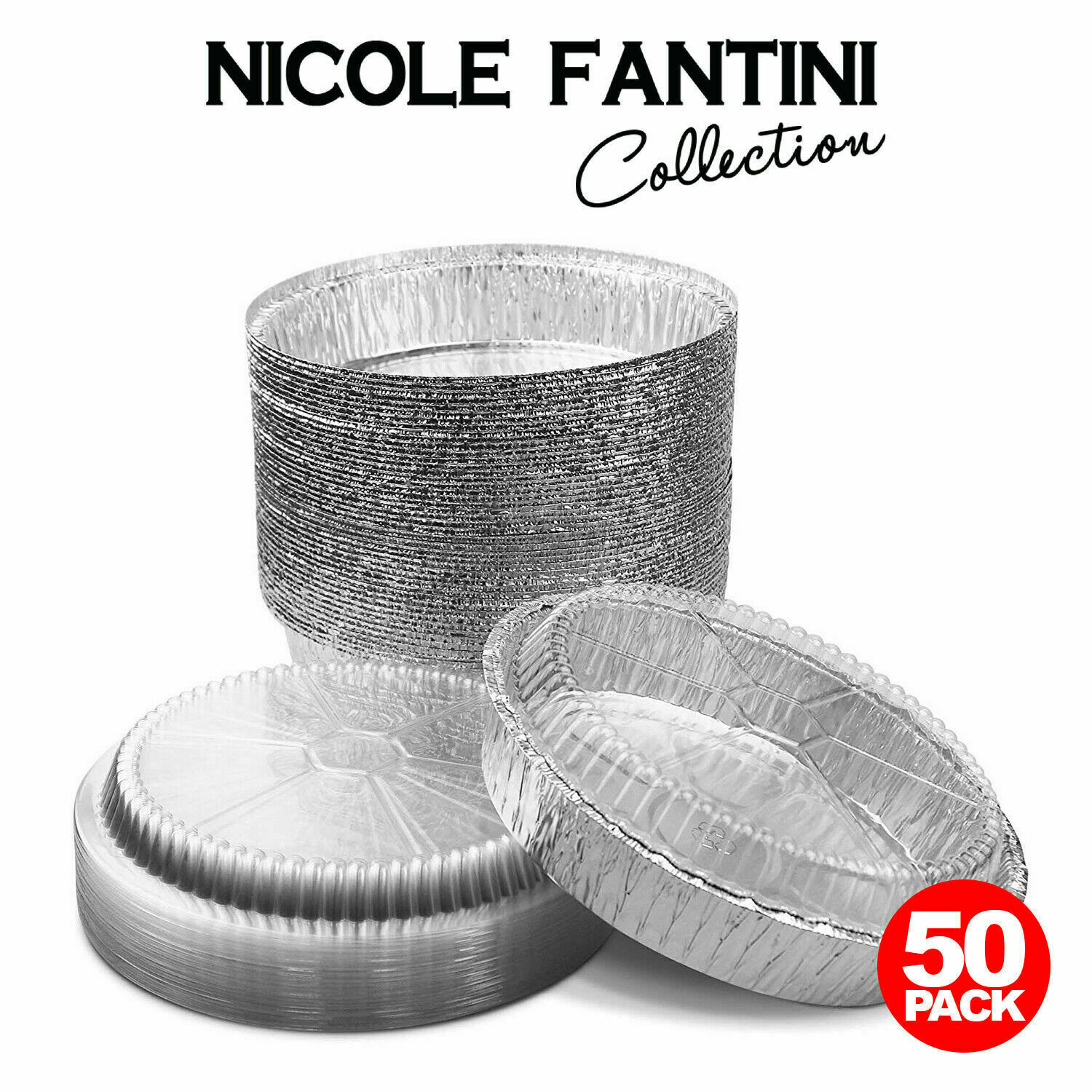 9″ Round Aluminum Foil Pans With Plastic Dome Lids Baking Storage