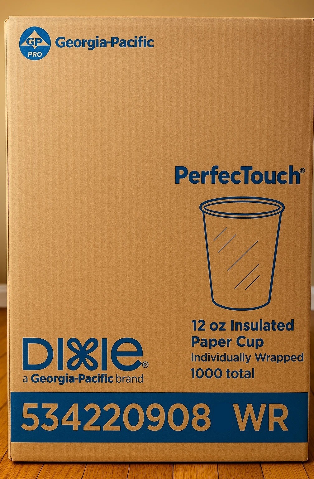 Dixie 5342 WR PerfecTouch Individually Wrapped 12 oz. Paper Cups (1000/CT) New